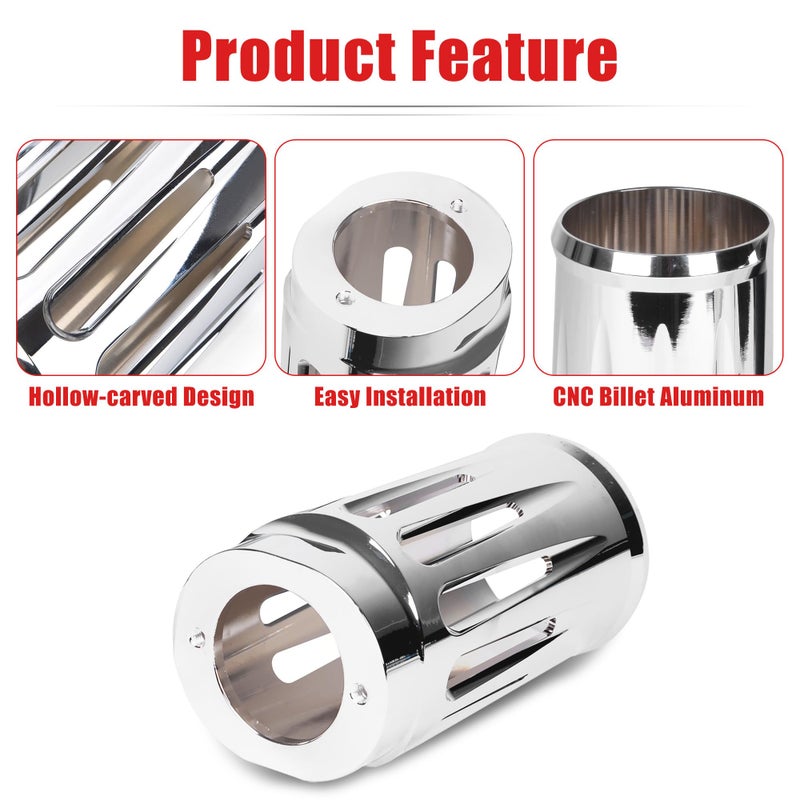 Goldfire Upper Fork Slider Covers Billet Fork Boot Slider Protective Shells Fit For Harley FLT FLHR FLHX FLHT COW Bells Touring Street Glide 1986-2019 Accessorie (Chrome Style) - Image 3